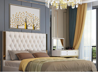 Doppel Hotel Betten Schlaf Zimmer Leder Modern Bett Polster